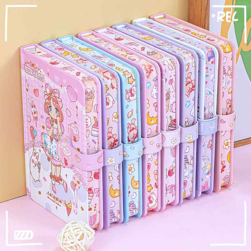 高颜值64K烫金彩页手帐本学生日记笔记本子卡通可爱手账本