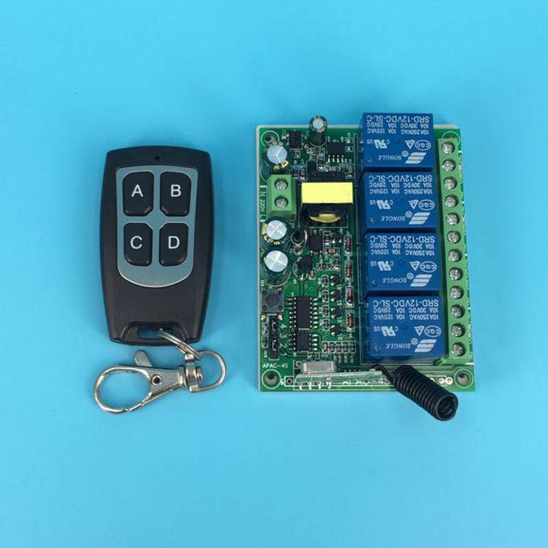 防水4键无线遥控工壳交流AC220V学习型四路LED灯具灯具控制器开关