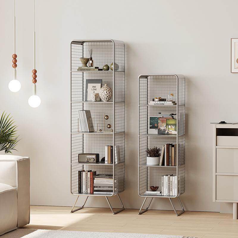 落地铁艺书架简约现代客厅一体靠墙多层展示置物架家用儿童书报架