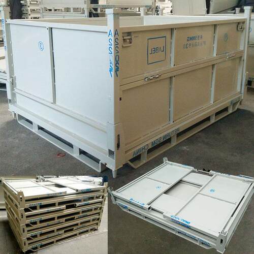 148A汽车零件包装箱销售仓储设备苍井供应折叠式可堆叠金属料箱