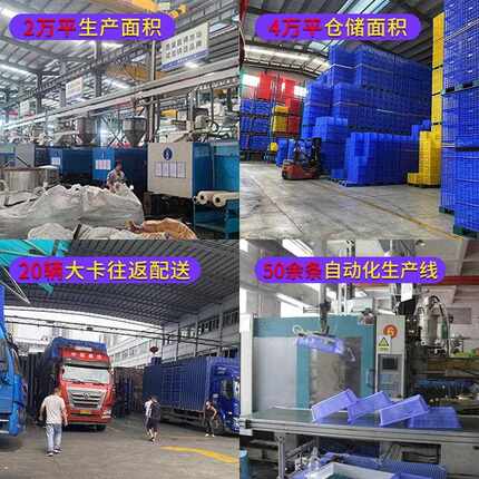 FPQ折叠式塑料周转箱加厚形汽配零部件方转运箱折盖带可叠物流周