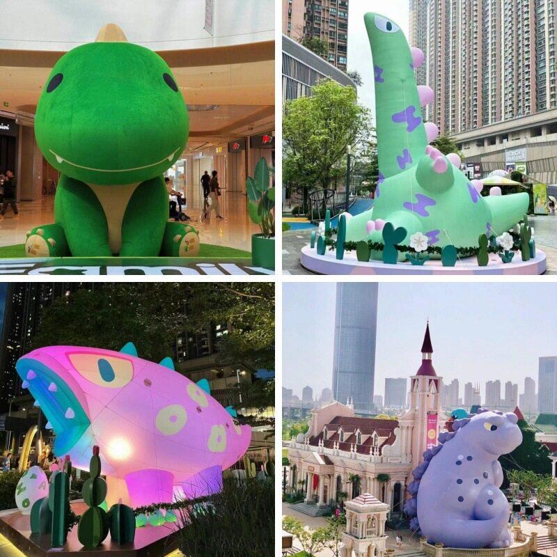 卡通恐龙仿真气模毛绒发光IP商场游乐园景区户外氛主题美陈