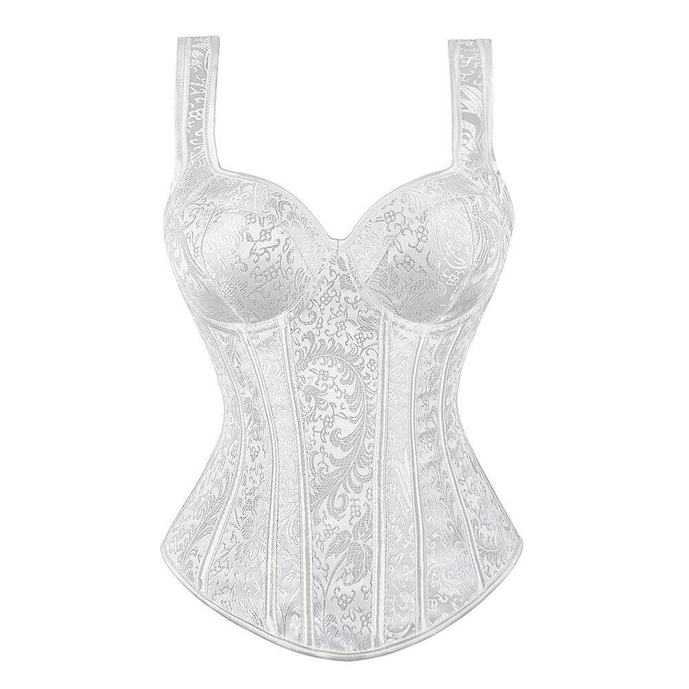 Steampunk Corset with Cup Lingerie Zipper Side Straps Overbu