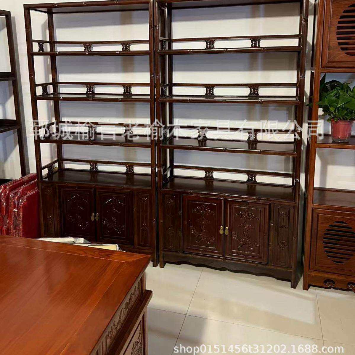 新中式博古架办公室客厅隔断置物陈列架实木仿古多宝阁物品展示架