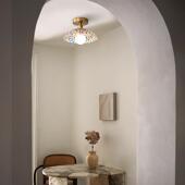 彩色美式 复古玄关过道灯阳台走廊玻璃吸顶灯小卧室儿童房小灯