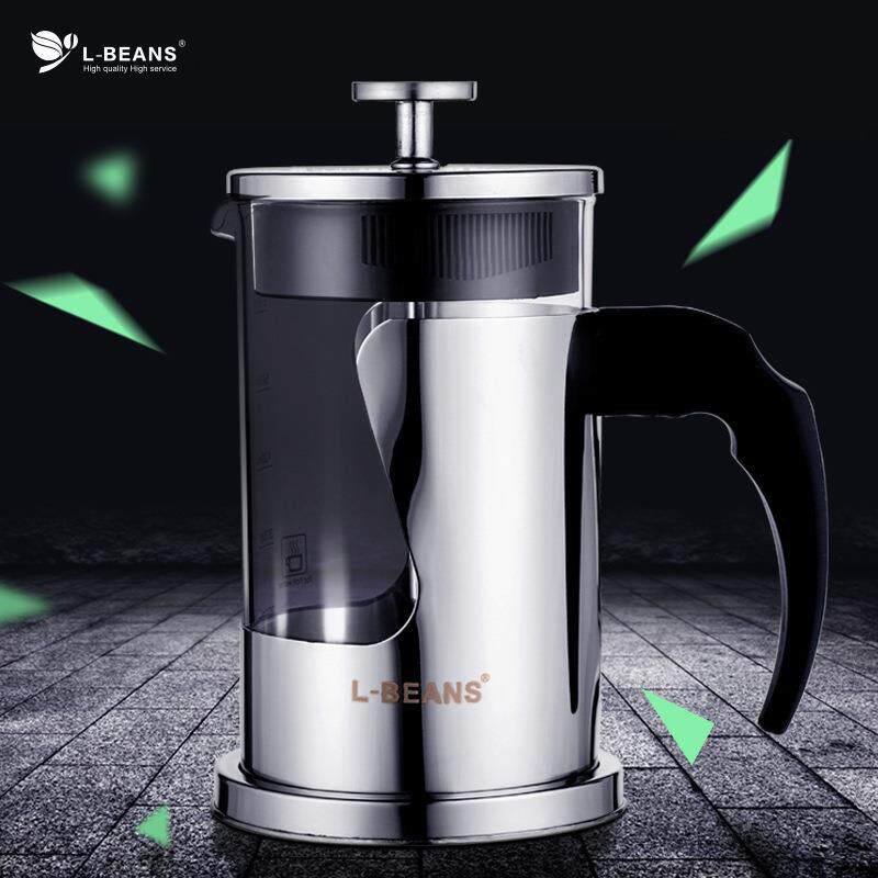 L-BEANS法压壶 不锈钢咖啡壶 家用法式冲茶器350ml
