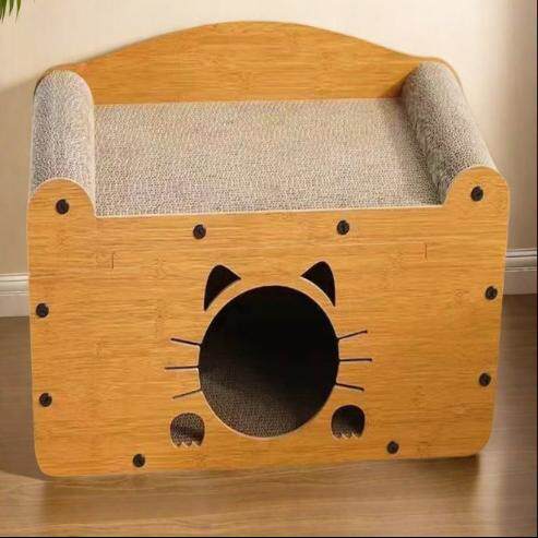 猫咪用品木质猫窝猫抓板一体大猫窝宽敞超大猫屋可叠加四季