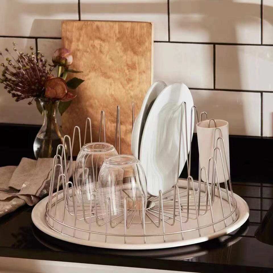 架厨房物杯钢铁红酒碗架盘沥水架艺简约置架餐具不锈收纳架碗碟
