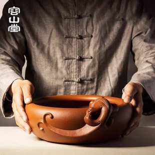 潘记特大号紫砂茶洗水洗笔洗茶席鱼缸宜兴纯手工原矿朱泥 容山堂