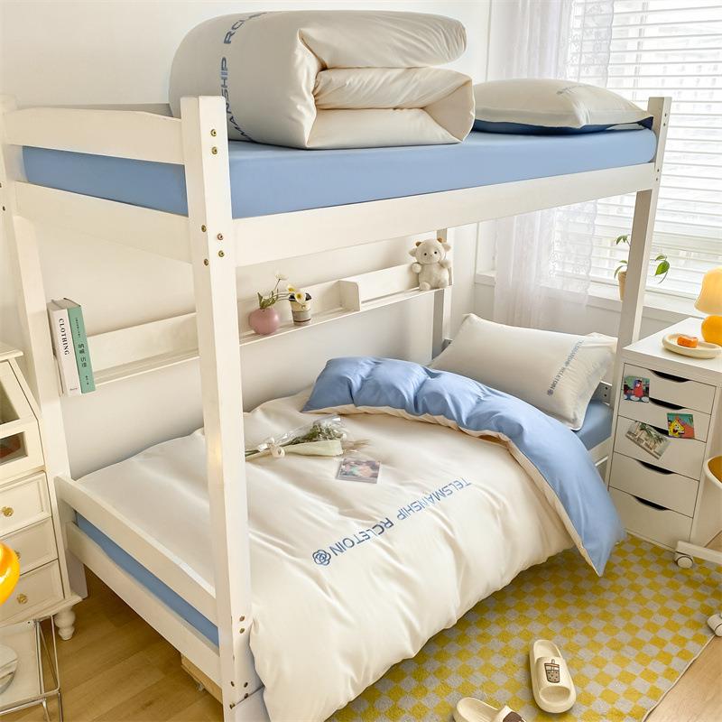 四季款磨毛刺绣学生季三件套宿舍寝室四件套AB版套件厂家直供