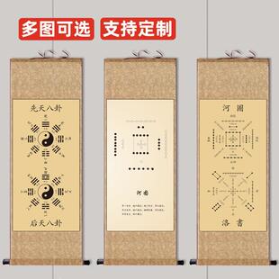易经文化先天后天八卦河图洛书挂画 画挂图卷轴画 画装饰挂画 画
