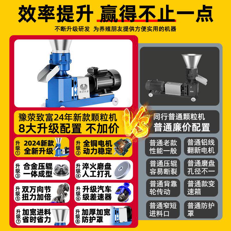 饲料颗粒机小型家用颗粒饲料机养殖厂造粒机秸秆大型制粒机玉米