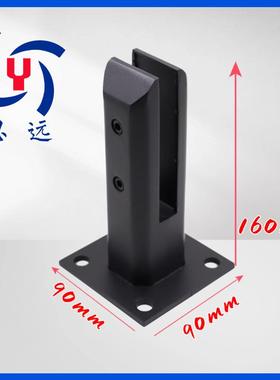 不锈免开孔黑OFB色漆泳池钢玻璃夹楼配梯平台固定件沙滩烤立柱落