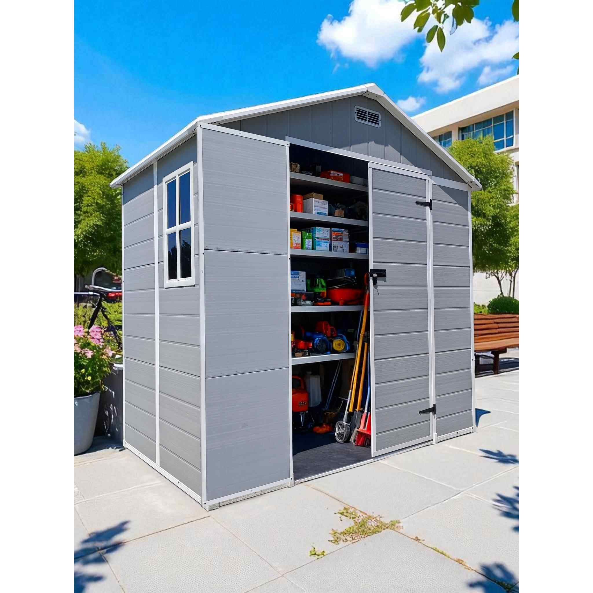 户外花园别墅储物房室外工具房庭院收纳杂物间简易房移动活动板房