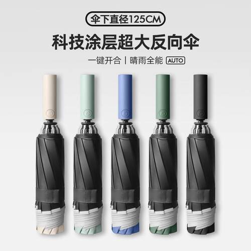 新款直销10骨商务雨伞大号全自动反向伞抗风带反光条车载折叠伞双