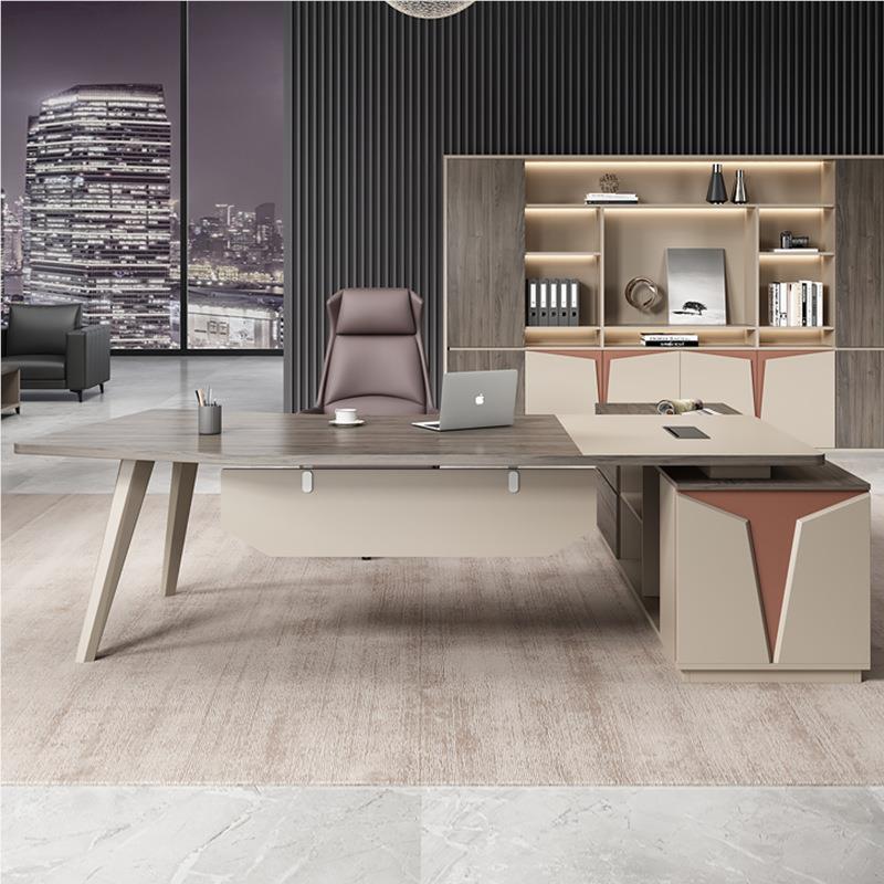 高简约现代主管老办板0568公桌经理总裁董事板长老桌桌椅组档合大