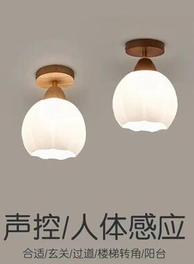 新中式应过灯声控道实木走廊灯护LRT眼楼感梯灯北欧现代简意约创