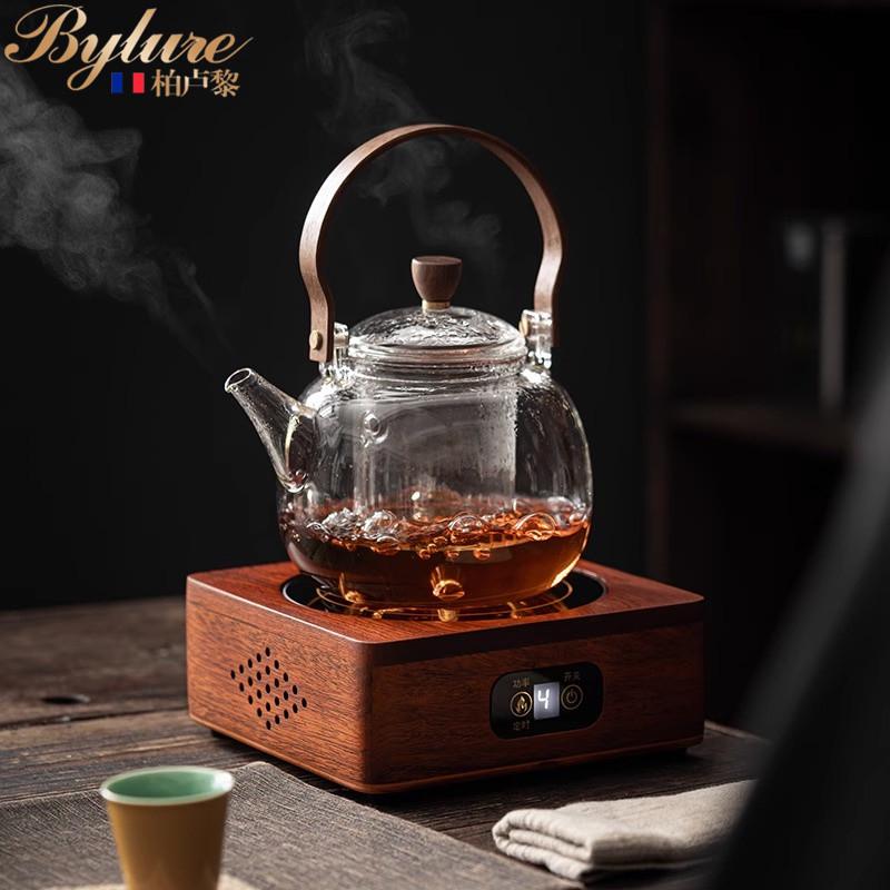 Bylure电陶炉煮茶玻璃烧水壶养生黑茶白茶专用全自动蒸煮茶器家用