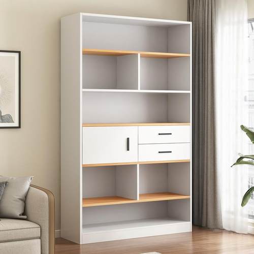 书架置实物架墙落地家用书柜多层客厅靠色办公室柜子储G573BG3物