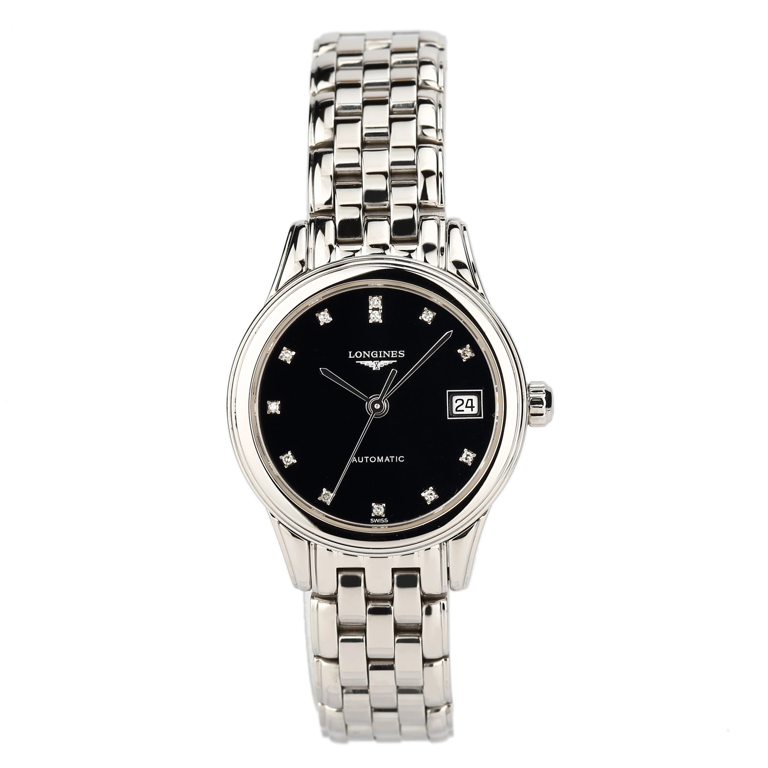 公价15100[9.8新]浪琴军旗系列精钢自动机械女表L4.274.4.57.6