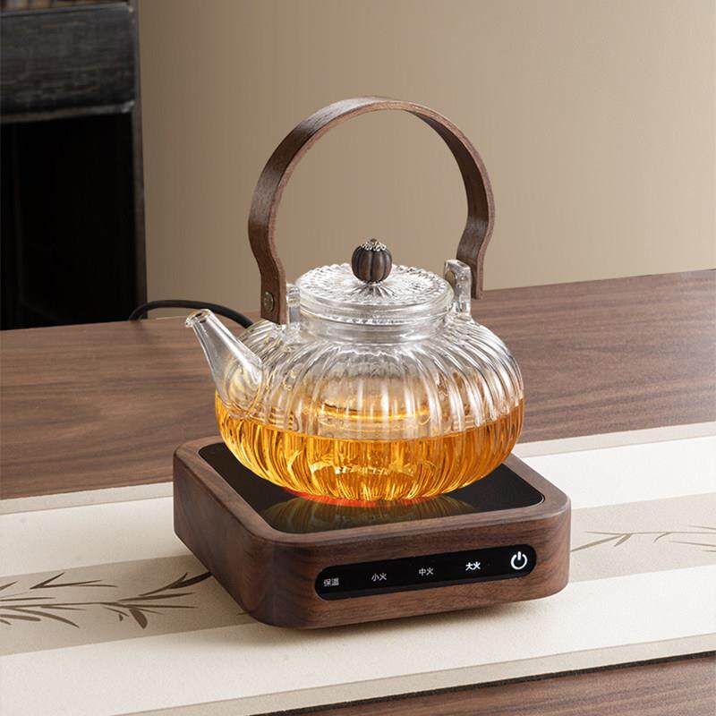 北美黑胡桃实木800w迷你小方炉子煮茶烧水保温电陶炉煮茶炉