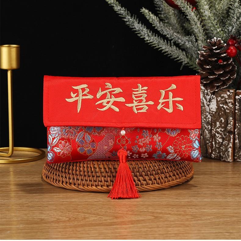 满月锦缎布艺红包宝宝生日利是封