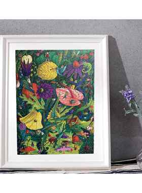 1000片拼图框实木艺术插画装饰画框300片500片进阶益智外框定制