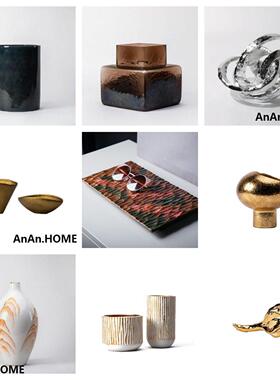 现代简约创意树脂工艺品样板房售楼处桌面茶几电视柜软装饰品摆件