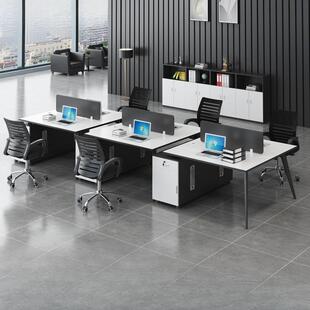 带抽屉职员桌现代简约带锁员工办公桌柜子加宽加厚带屏风时尚高端