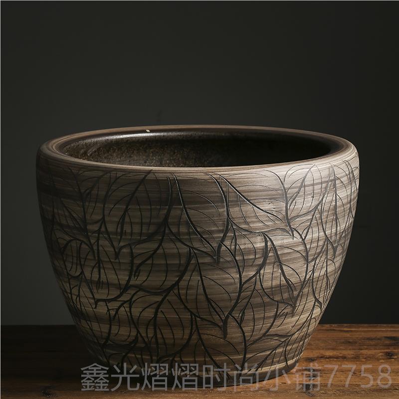 正品陶缸瓷鱼缸室外盆睡莲缸荷花庭院户外缸特大号老式大水鱼缸种