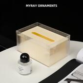现货 客厅高档轻奢创意桌面收纳抽纸盒 亚克力防水简约纸巾盒