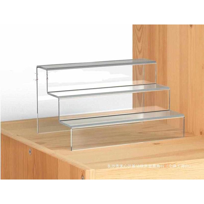 亚克力阶梯展示架多层展示台 有机玻璃二三层钱包架鞋架陈列架