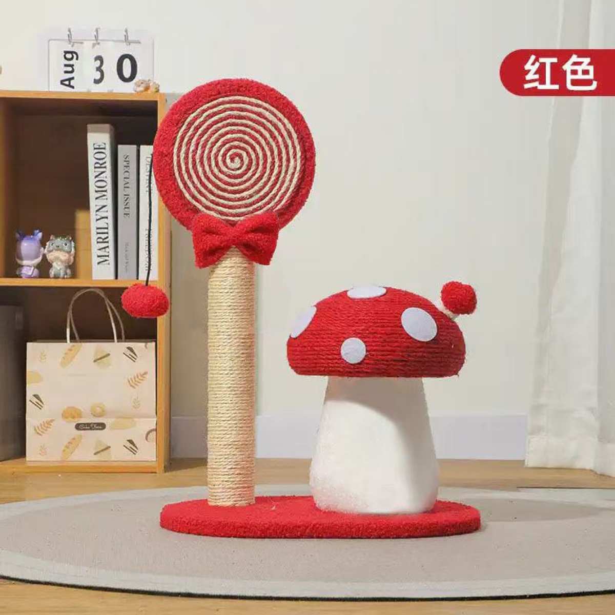 剑麻猫抓板不掉屑蘑菇猫抓柱沙发保护防猫抓小型猫爬架厂家直销