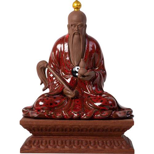 中式陶瓷太上老君道家三清祖师神像道德天尊雕像家用桌面供奉摆件