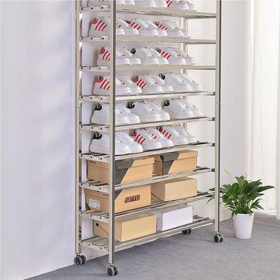 不锈钢鞋架层特价多金万属鞋架子台30513防晒移动置物架带轮子阳