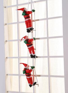 Christmas pendant shopwindow Climb the ladder Santa decorate