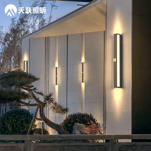 户外壁灯大门两侧壁灯新中式庭院灯别墅长条壁灯外墙内嵌柱子壁灯