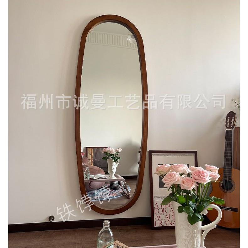 壁挂镜子全身镜简约时尚中国风胡桃木镜子