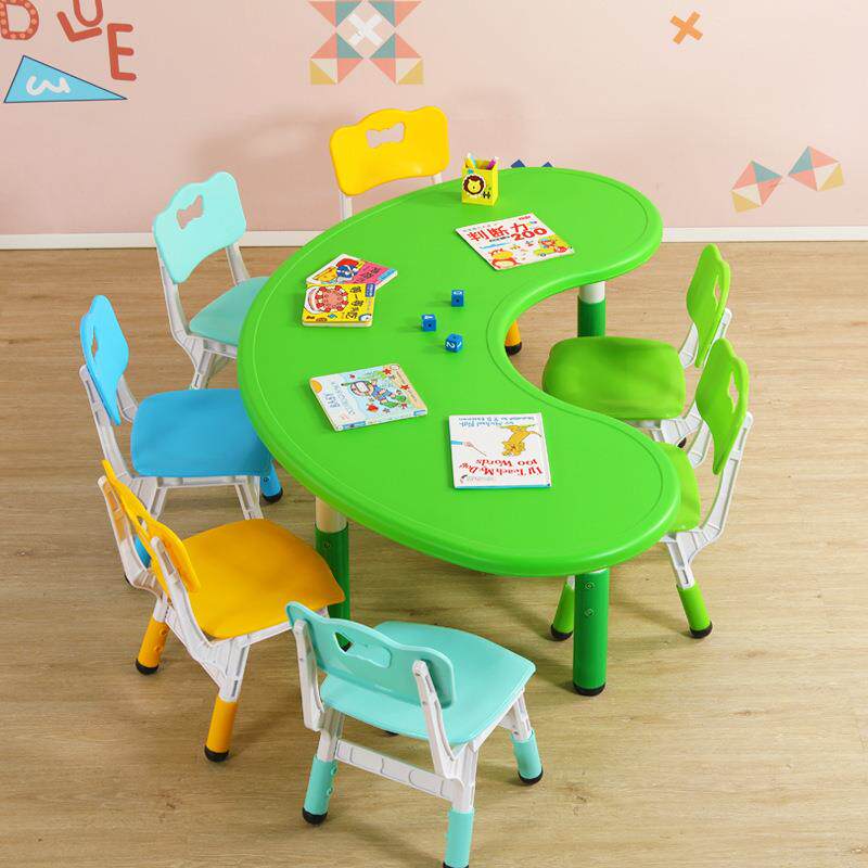 桌全脑学习桌升降课用幼儿园桌子可儿童桌椅套装创意塑料早垒德株