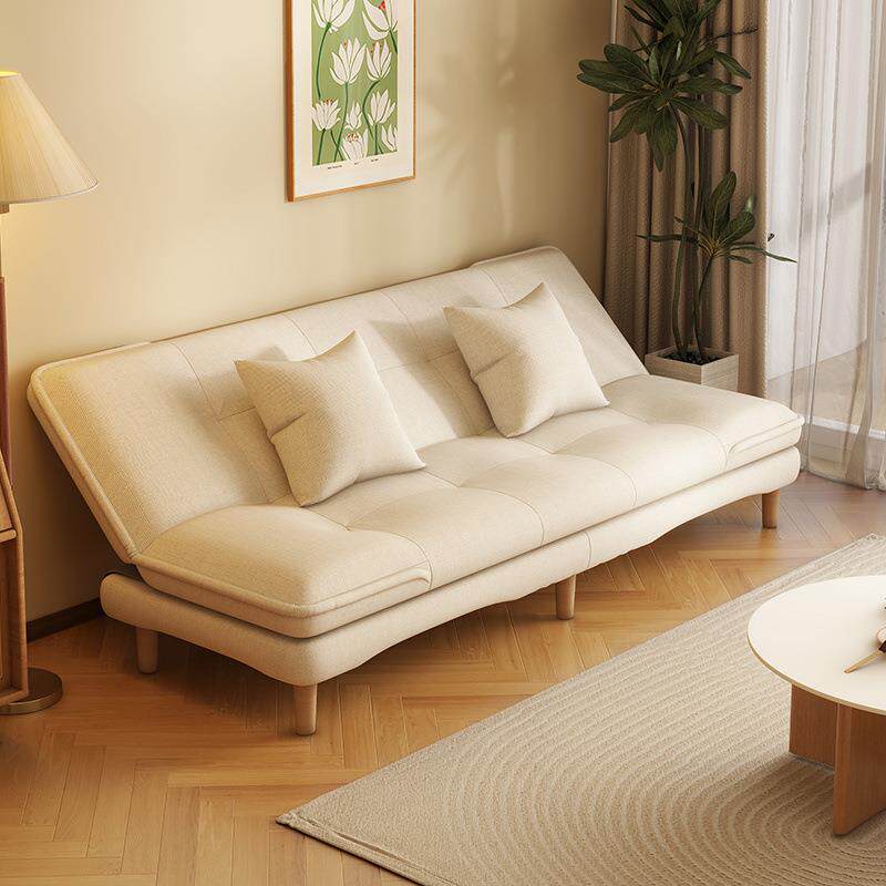 小户型沙发客厅2026新款出租房实木折叠两用双三人棉麻布艺沙发床