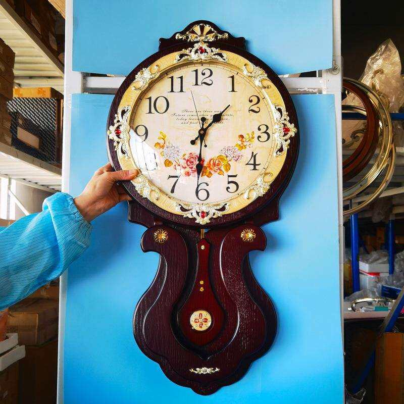 韩式新款创意客厅卧室别墅大号静音机芯电子石英挂钟摆钟