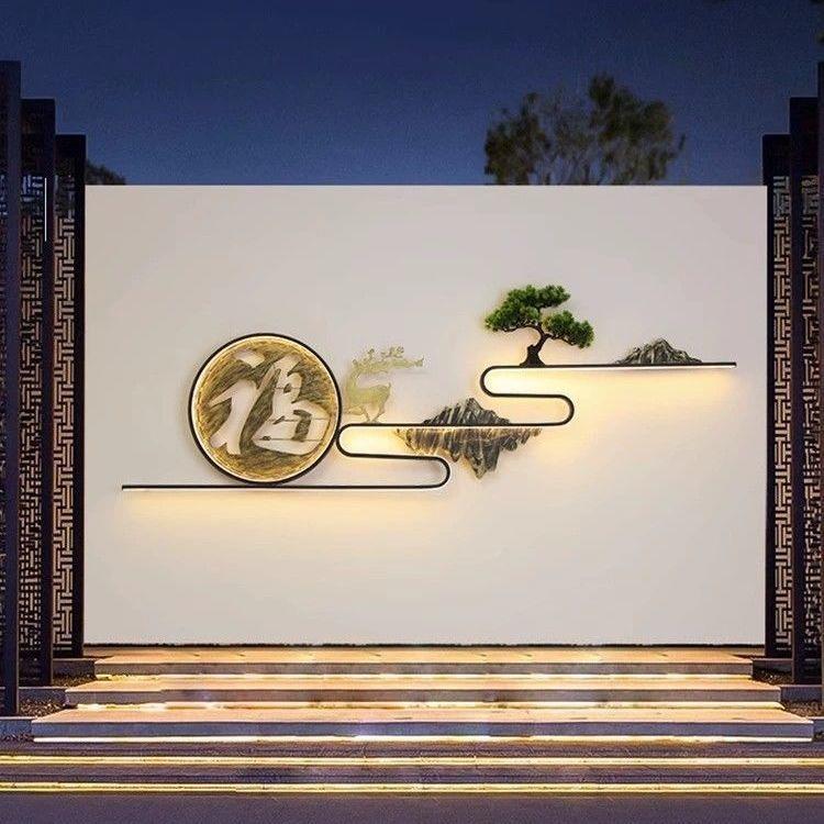 户外防水新中灯式观别墅太阳能庭院默认项灯花园影墙装饰灯墙壁面