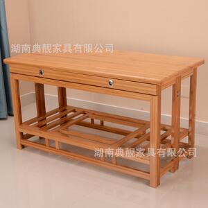 烤火桌子家用折叠长方形烤火架楠竹简易冬季炕桌1.2米抽屉取暖桌