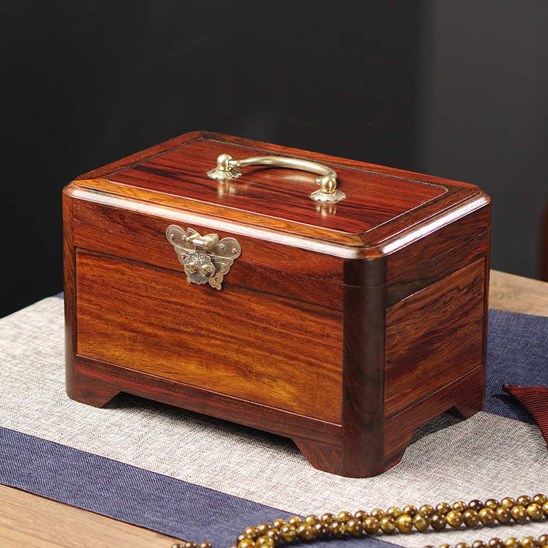 酸枝实木收纳盒结婚礼品陪嫁饰品盒红木复古带手提家用珠宝梳妆盒,家居饰品,木雕,淘宝优惠券,粉丝福利购,淘宝优惠卷