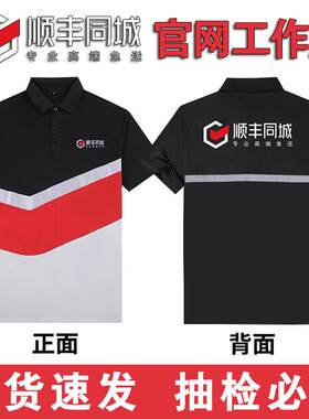 顺丰同城骑士衣服夏季翻领快递急送外卖工作服短袖T恤定制印字log