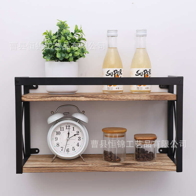 木质墙上壁挂式书架实木客厅卧室绿植展示架铁艺装饰展示架