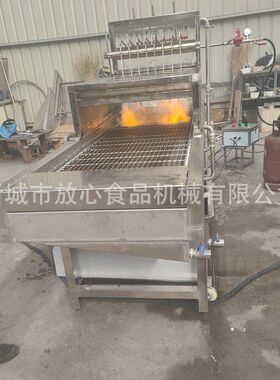 全动式猪蹄自烧毛机  猪头烧毛机带皮五花肉猪VYR耳朵连续燎毛机