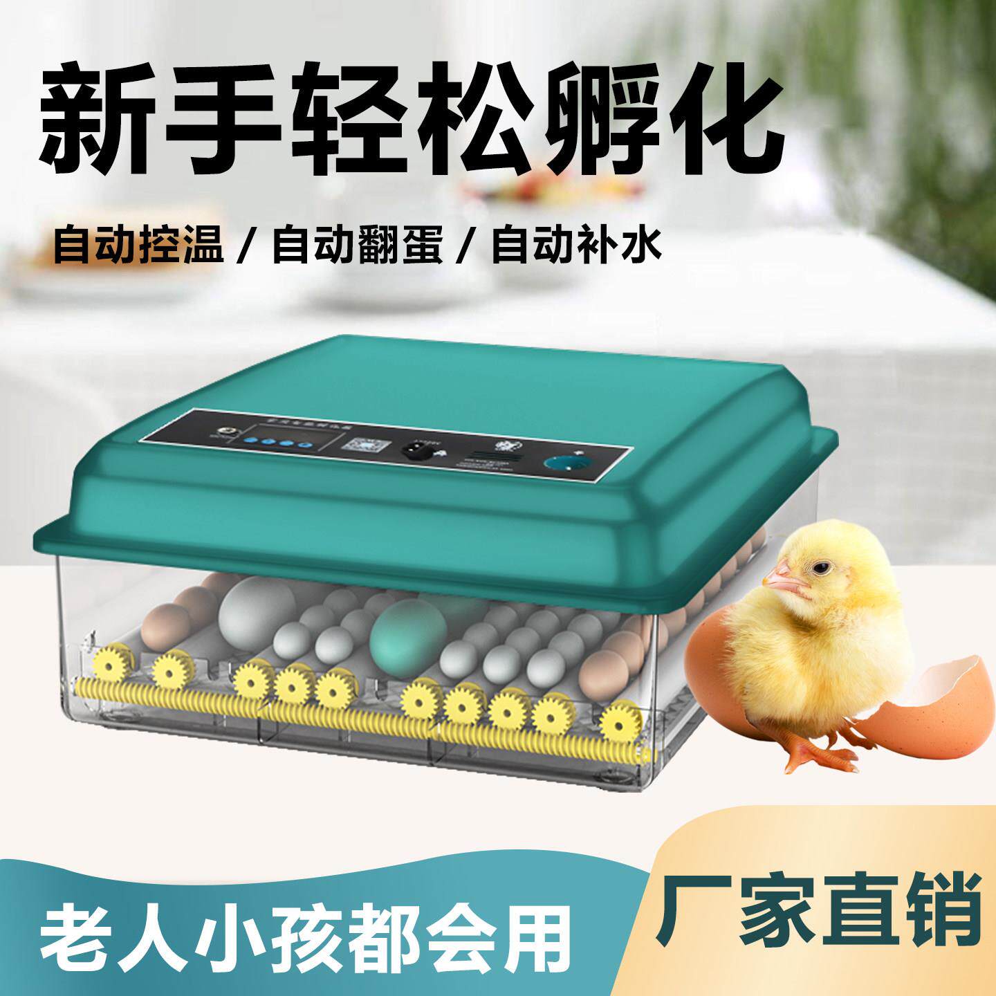 孵化器小型家用鸡鸭鹅孵蛋器鸽子鹌鹑鸟蛋智能孵化机全自动芦丁鸡