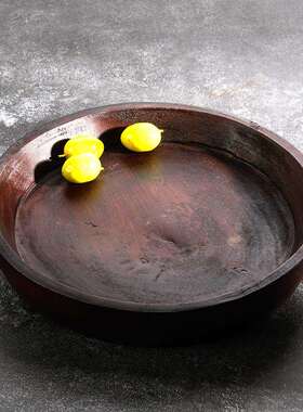 现代轻奢样板房售楼处厅餐仿木纹水果盘摆件收软纳托TNF盘客装饰