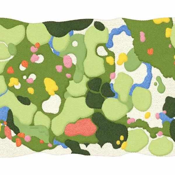 苔藓地毯小清新卧室床边毯异形小花儿童房间毛绒绿色客厅异形地毯